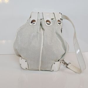 Kooba Vintage White Mesh Leather Hobo Bag - Chic & Unique!
